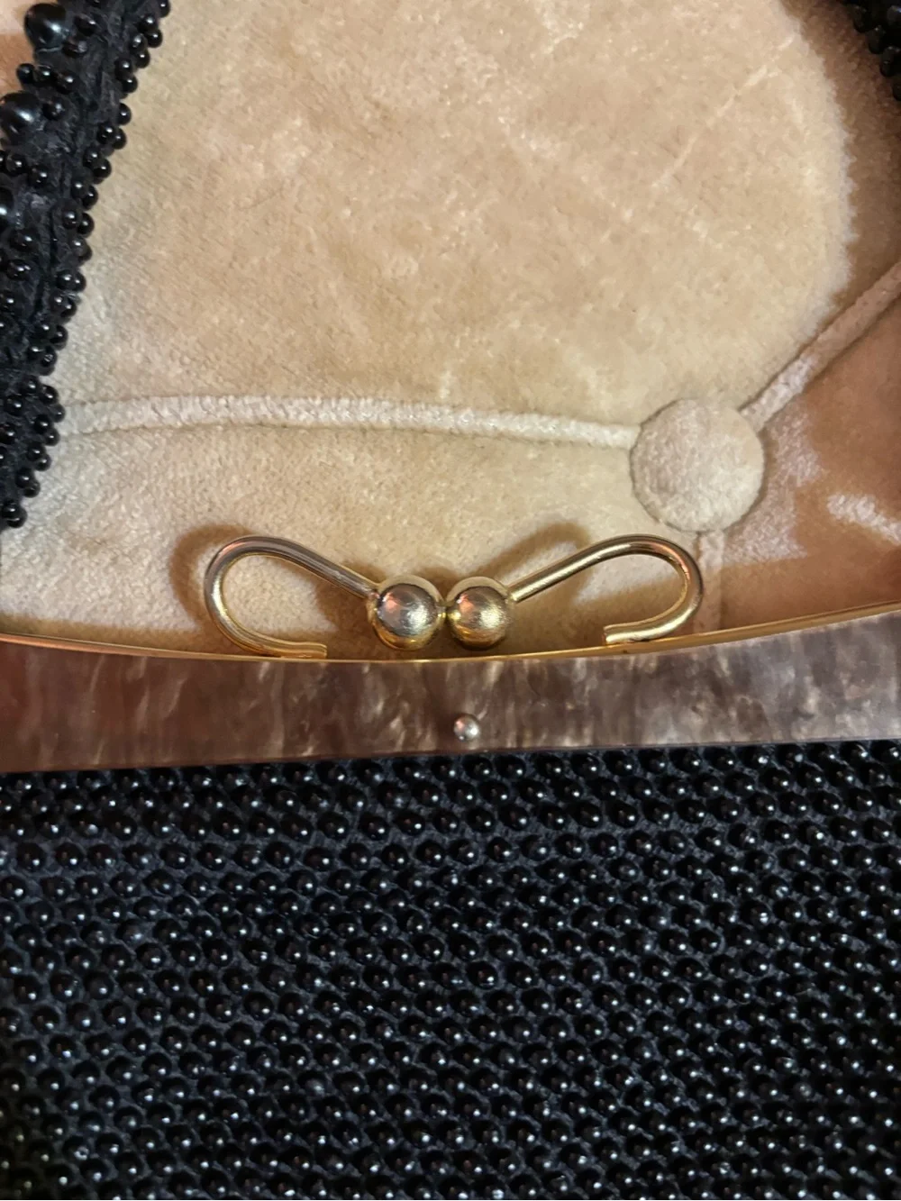 Vintage Black Beaded Evening Handbag